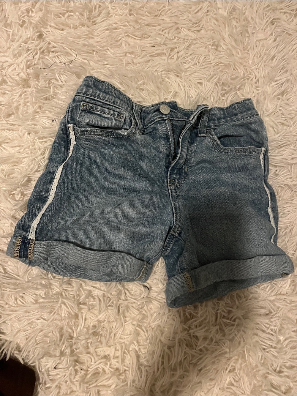 Classic Kid’s Denim Roll-Cuff Shorts - Light Blue